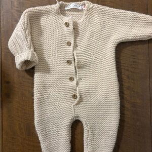Zara Cream Knit Baby One Piece Romper